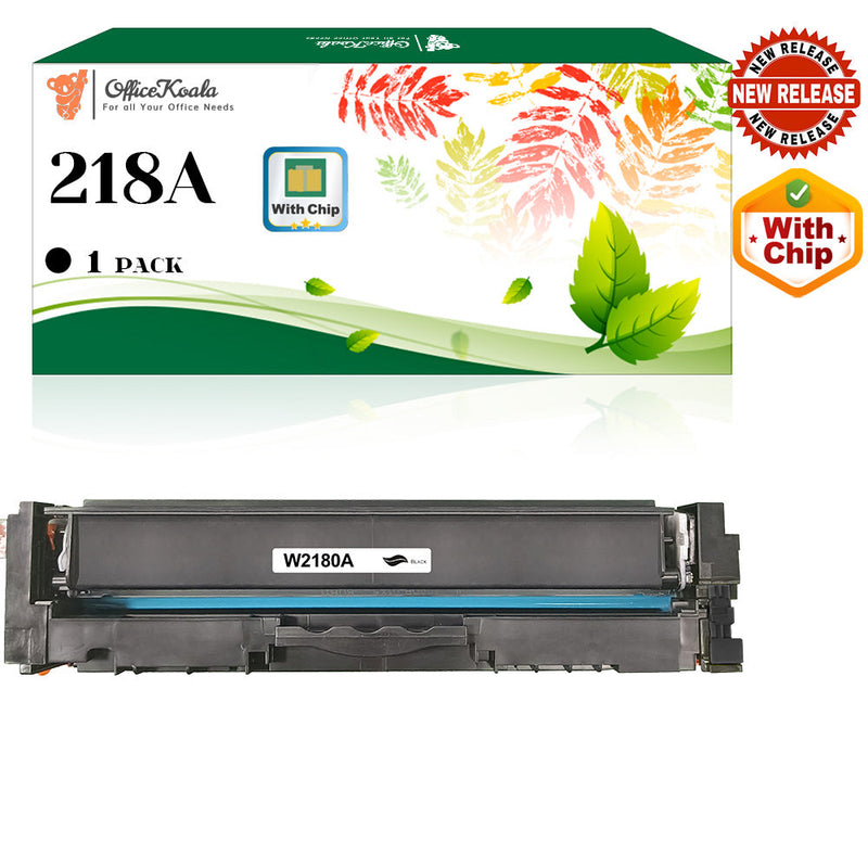 Office Koala Compatible HP 218A Black Toner Cartridges(with Chip), 1300 Pages Yield (Replacement for OEM Part W2180A)