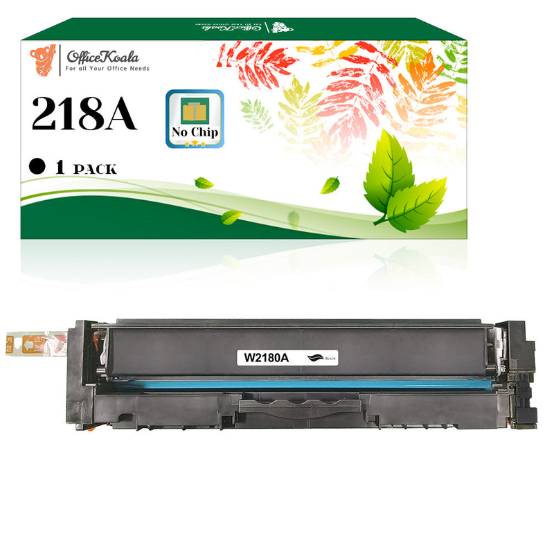 Office Koala Compatible HP 218A Black Toner Cartridges(No Chip), 1300 Pages Yield (Replacement for OEM Part W2180A)