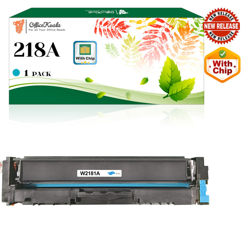 <strong>Compatible HP 218A Cyan Toner Cartridges(with Chip), 1200 Pages Yield (Replacement for OEM Part W2181A)</strong>