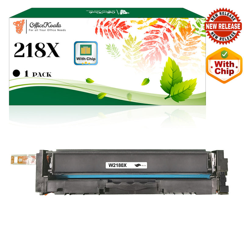 Office Koala Compatible HP 218X Black Toner Cartridges(with Chip), 3200 Pages Yield (Replacement for OEM Part W2180X)
