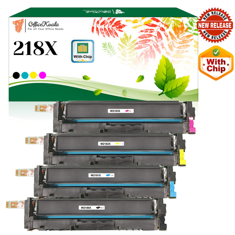 <strong>Compatible HP 218X Black/Cyan/Magenta/Yellow Toner Cartridges(with Chip) (Replacement for OEM Part W2180X W2181X W2182X W2183X)</strong>