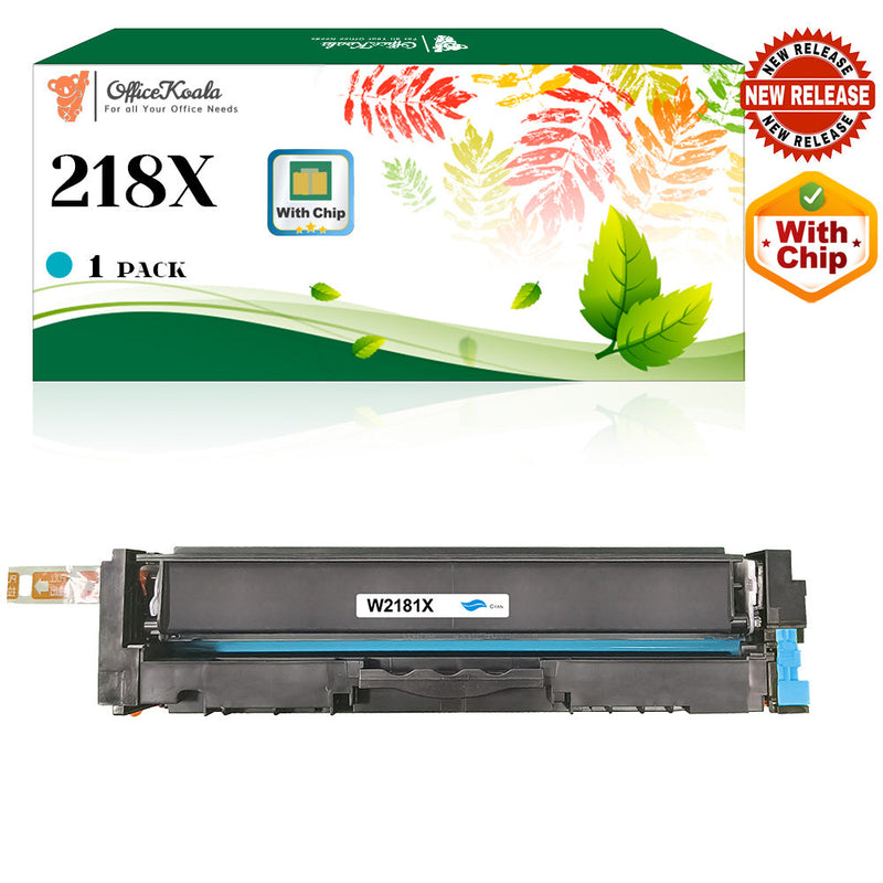 <strong>Compatible HP 218X Cyan Toner Cartridges(with Chip), 2500 Pages Yield (Replacement for OEM Part W2181X)</strong>