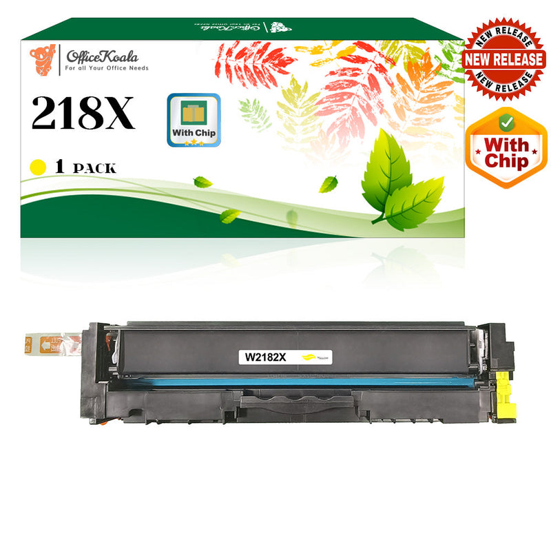<strong> Compatible HP 218X Yellow Toner Cartridges(with Chip), 2500 Pages Yield (Replacement for OEM Part W2182A)</strong>