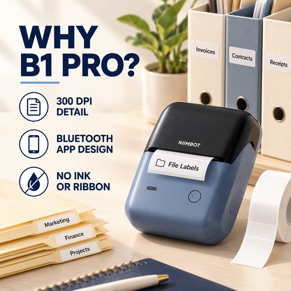 NIIMBOT B1 Pro for detailed office label printing