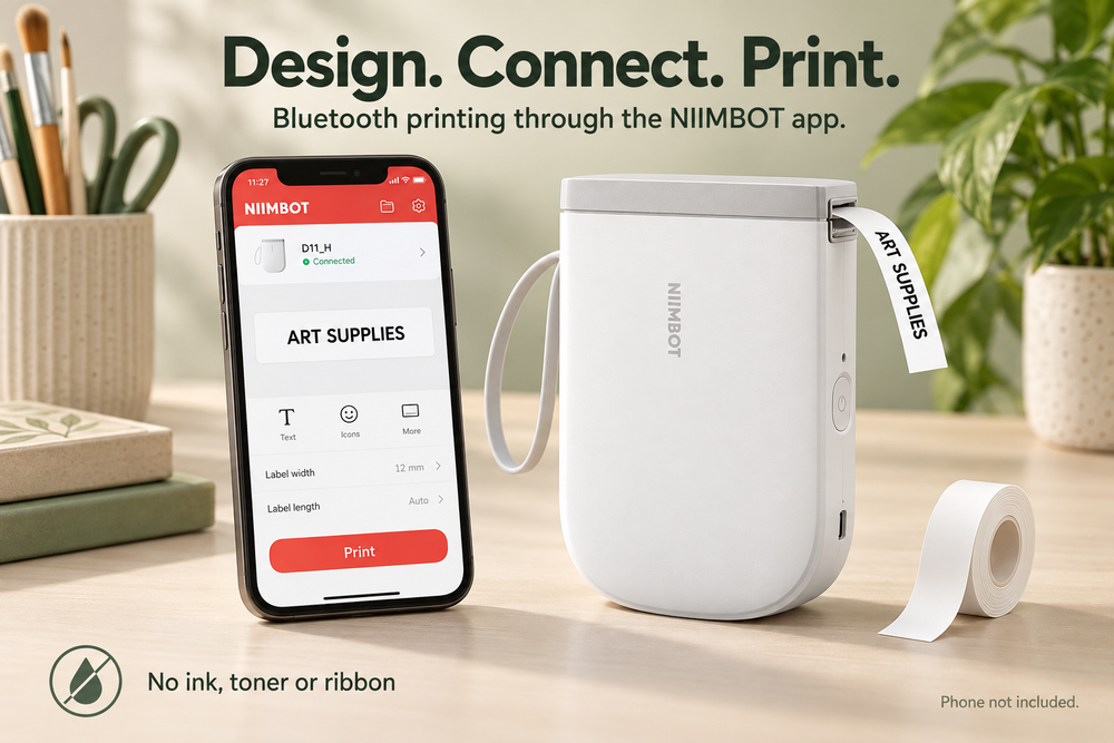 Design and print small labels with the NIIMBOT app