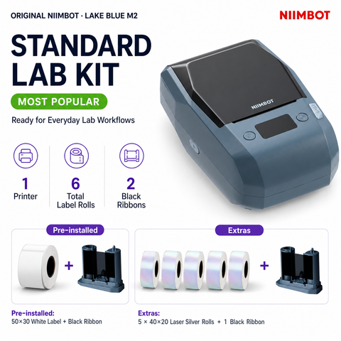 NIIMBOT M2 Lab Label Printer for Peptide Vials | Clear Labels at -22°C