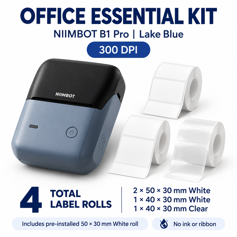 NIIMBOT B1 Pro Office Labeling System — Lake Blue