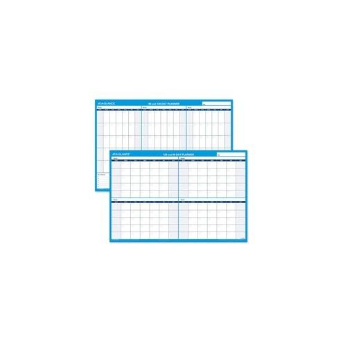 At-A-Glance 90/120-Day Erasable Wall Planner - 36" x 24" Sheet Size - Blue - Erasable, Laminated - 1 Each