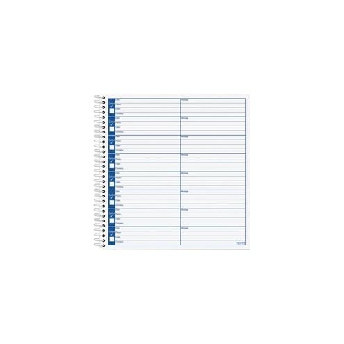 Adams Voice Mail Log Book - 60 Sheet(s) - Spiral Bound - 7 1/2" x 8 1/2" Sheet Size - 2 / Pack