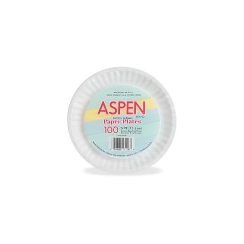 AJM Packaging Coated Paper Plates - 6" Diameter Plate - Paper - Disposable - Microwave Safe - 1200 Piece(s) / Carton