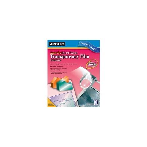 Apollo Quick Dry Universal Ink Jet Printer Film, Color, 50 Sheets - 50 / Box - Transparent