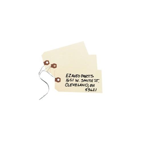 Avery® Shipping Tags - 5.25" Length x 2.62" Width - Rectangular - Wire Fastener - 1000 / Box - Manila