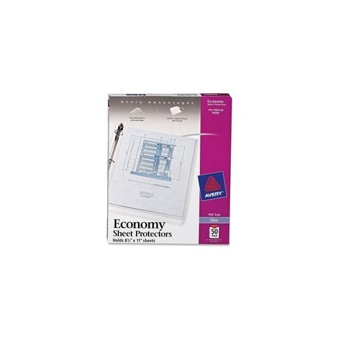 Avery® Economy-Weight Sheet Protectors - For Letter 8 1/2" x 11" Sheet - Clear - Polypropylene - 50 / Box