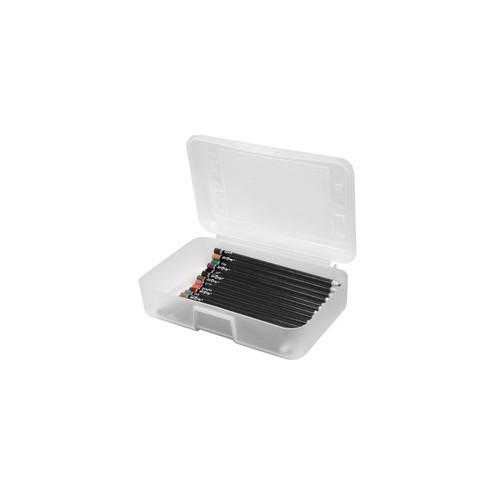 Gem Office Products Clear Pencil Box - External Dimensions: 8.5" Width x 5.5" Depth x 2.5" Height - Hinged Closure - Polypropylene - Clear - For Pen/Pencil - 1 Each