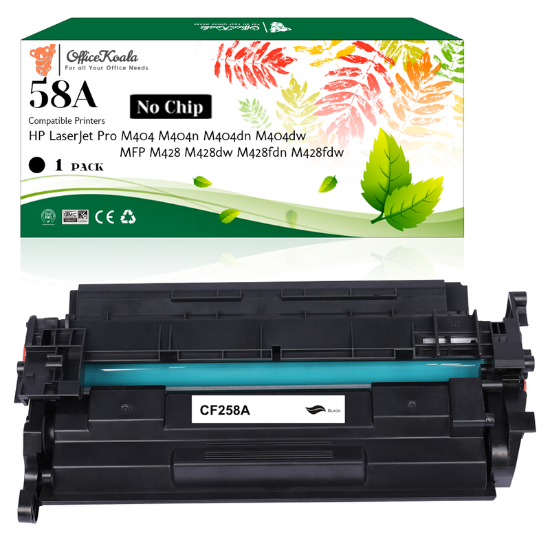 Office Koala 58A Black Toner Cartridges(No Chip), Compatible with  HP LaserJet Pro M404 M404n/M404dn/M404dw MFP M428/M428dw/M428fdn/M428fdw, 3000 Pages Yield  (Replacement for OEM Part CF258A)