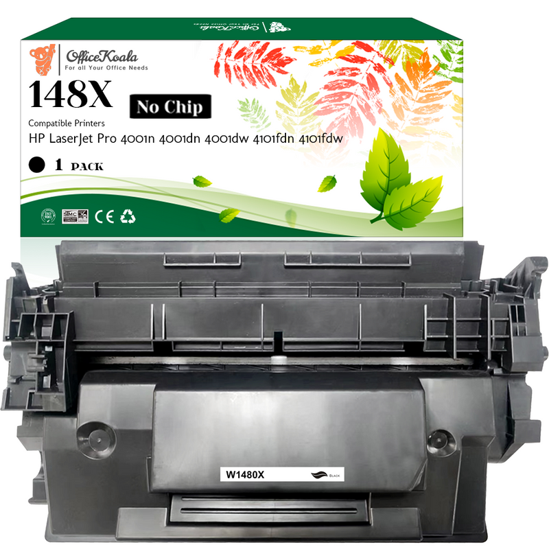 Office Koala 148X Black Toner Cartridges(No Chip), Compatible with  HP LaserJet Pro 4001n/4001dn/4001dw/4101fdn/4101fdw, 9500 Pages Yield  (Replacement for OEM Part W1480X)