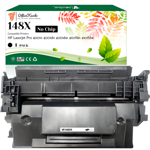 Office Koala 148X Black Toner Cartridges(No Chip), Compatible with  HP LaserJet Pro 4001n/4001dn/4001dw/4101fdn/4101fdw, 9500 Pages Yield  (Replacement for OEM Part W1480X)