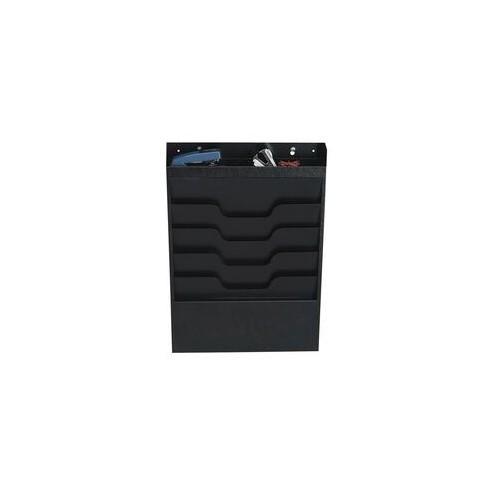 Buddy Task File Organizer - 4 Pocket(s) - 19.8" Height x 13.5" Width x 2" Depth - Black - Steel - 1Each