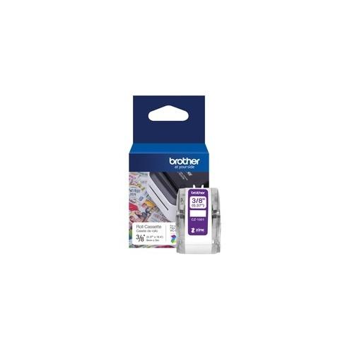 Brother Genuine CZ-1001 3/8" (0.37") 9mm wide x 16.4 ft. (5 m) long label roll featuring ZINK® Zero Ink technology - 3/8" Width x 16 13/32 ft Length - Zero Ink (ZINK) - 1