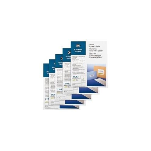Business Source Bright White Premium-quality Address Labels - Permanent Adhesive - 3 1/3" Width x 4" Length - Rectangle - Laser, Inkjet - White - 6 / Sheet - 3000 / Carton