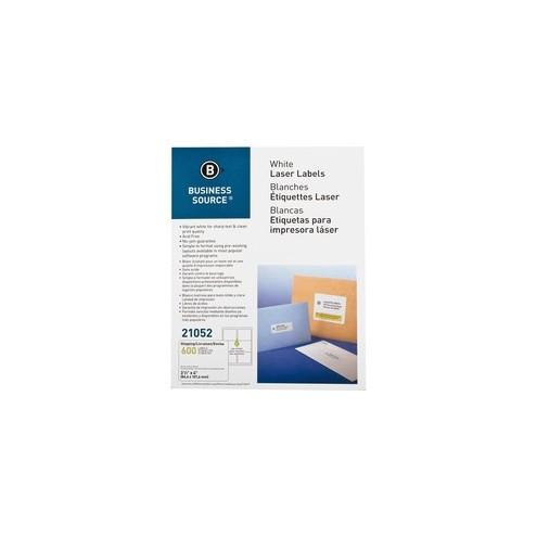 Business Source Bright White Premium-quality Address Labels - Permanent Adhesive - 3 1/3" Width x 4" Length - Rectangle - Laser, Inkjet - White - 6 / Sheet - 100 Total Sheets - 600 / Pack