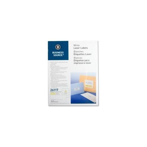 Business Source Bright White Premium-quality Shipping Labels - Permanent Adhesive - 2" Width x 4" Length - Rectangle - Laser, Inkjet - White - 10 / Sheet - 250 Total Sheets - 2500 / Pack
