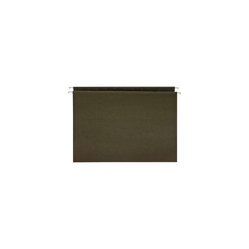Business Source Standard Hanging File Folders - Letter - 8 1/2" x 11" Sheet Size - 11 pt. Folder Thickness - Green - Recycled - 25 / Box
