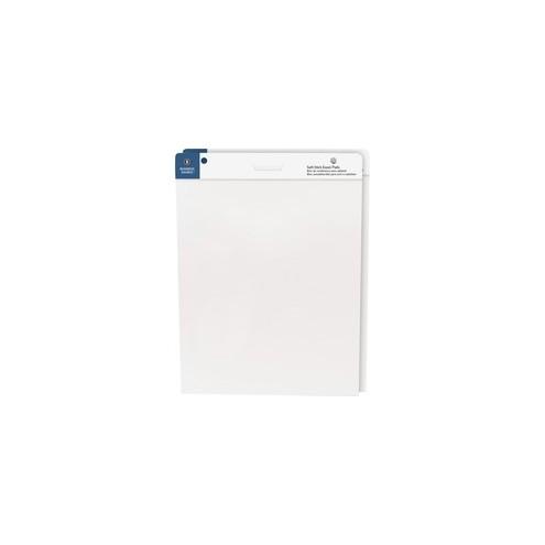 Business Source 25"x30" Self-stick Easel Pads - 30 Sheets - Plain - 25" x 30" - White Paper - Cardboard Cover - Self-stick - 2 / Carton