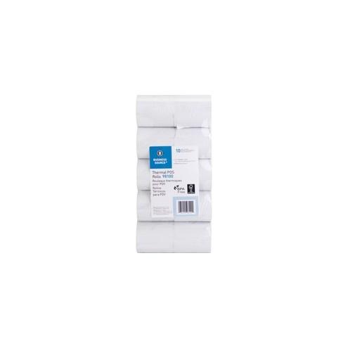 Business Source Thermal Paper - 3 1/8" x 230 ft - 10 / Pack - White
