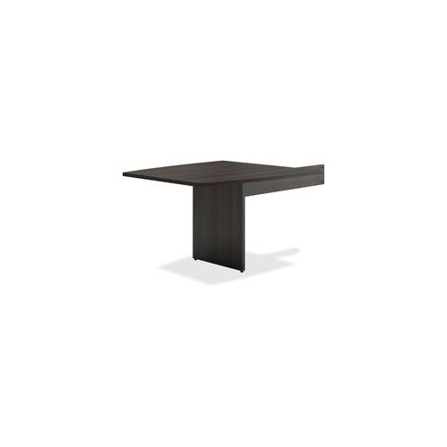 HON Boat End Conference Table - Laminated Boat Top - Slab Base - 44" Table Top Width x 47.50" Table Top Depth x 1" Table Top Thickness - 29.50" Height - Assembly Required - Espresso - Steel