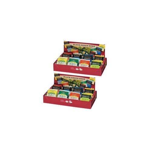 Bigelow 8-Flavor Tea Assortment Tea Tray Pack - Black Tea, Green Tea - Assorted - 128 / Bundle
