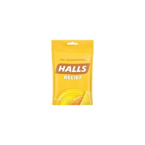 Cadbury Halls Honey-Lemon Cough Drops - For Sore Throat, Cough, Nasal Congestion - Honey Lemon - 12 / Box