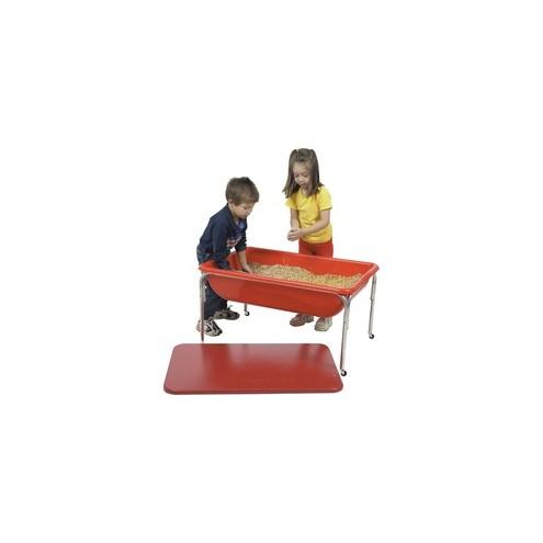 Children's Factory 24" Large Sensory Table and Lid Set - Rectangle Top - Four Leg Base - 4 Legs - 36" Table Top Length x 24" Table Top Width - 24" Height - Red - Plastic