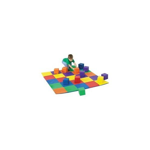 Children's Factory Patchwork Mat Matching Blocks Set - Skill Learning: Color Matching - 12 Pieces