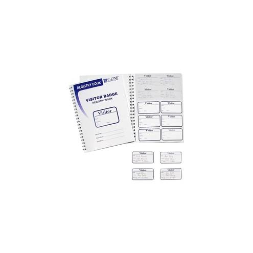 C-Line Visitor Badges with Registry Log - 3-5/8 x 1-7/8 Badge Size, 150 Badges and Log Book/BX, 97030