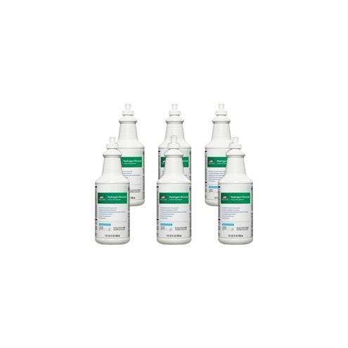 Clorox Healthcare Hydrogen Peroxide Cleaner - Ready-To-Use Liquid - 32 fl oz (1 quart) - 6 / Carton - Clear