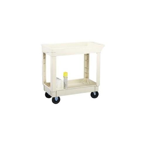 Continental Two Shelf Utility Cart - 2 Shelf - 400 lb Capacity - 4 Casters - x 17.5" Width x 33" Depth x 34.4" Height - Beige - 1 Each