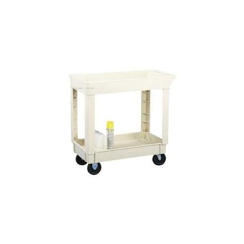 Continental Two Shelf Utility Cart - 2 Shelf - 400 lb Capacity - 4 Casters - x 17.5" Width x 33" Depth x 34.4" Height - Beige - 1 Each