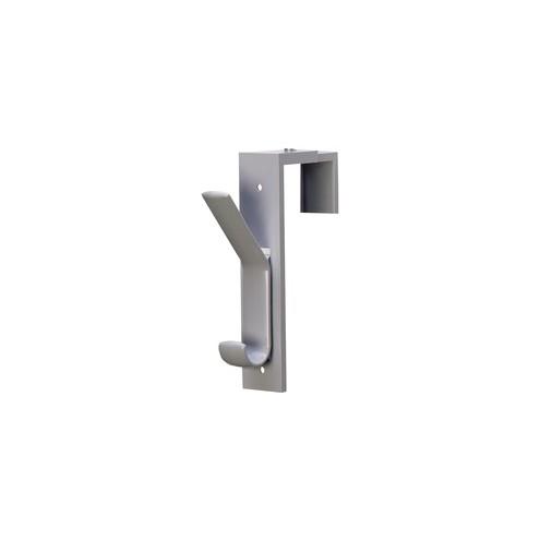 Deflecto Plastic Partition Hooks - 2 Hooks - for Garment - Gray - 2 / Pack
