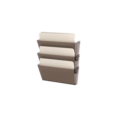 Deflecto Unbreakable DocuPocket - 3 Pocket(s) - Smoke - Plastic - 3 / Pack