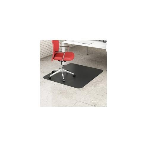 Deflecto Black EconoMat for Hard Floors - Hard Floor, Office, Carpeted Floor, Breakroom - 60" Length x 46" Width - Rectangle - Vinyl - Black