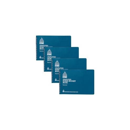 Dome Simplified Home Budget Book - 64 Sheet(s) - Wire Bound - 10 1/2" x 7 1/2" Sheet Size - White - White Sheet(s) - Blue Cover - Recycled - 4 / Bundle