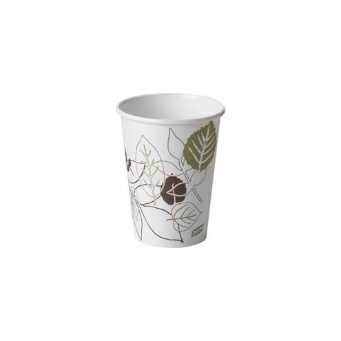 Dixie Pathways Design Polylined Hot Cups - 12 fl oz - 50 / Pack - White - Paper - Hot Drink