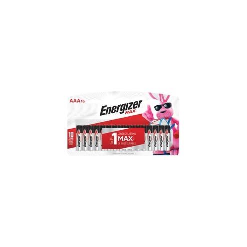 Energizer MAX Alkaline AAA Batteries, 16 Pack - For Multipurpose - AAA - 1.5 V DC - Alkaline Manganese Dioxide - 16 / Pack