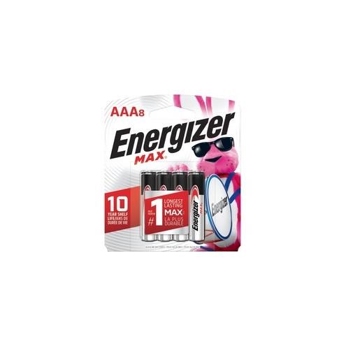 Energizer MAX Alkaline AAA Batteries, 8 Pack - For Multipurpose - AAA - 1.5 V DC - Alkaline Manganese Dioxide - 8 / Pack