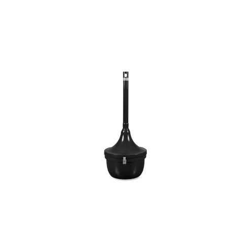 Ex-Cell Kaiser Smokers Oasis Cigarette Receptacle - 4.50 gal Capacity - 39" Height x 16" Width x 16" Depth - Black