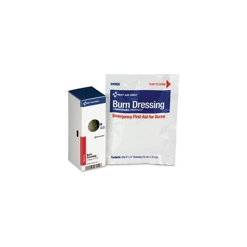 First Aid Only SmartCompliance Refill Burn Dressing - 4" x 4" - 1Each - White, Blue