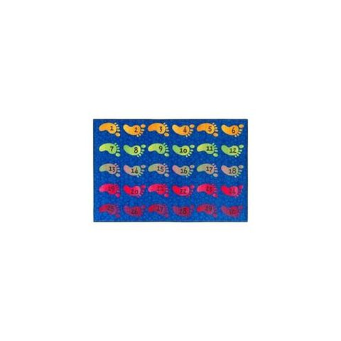 Flagship Carpets Easy Care Counting Feet Rug - Floor Rug - 72" Length x 48" Width - Multicolor - Nylon