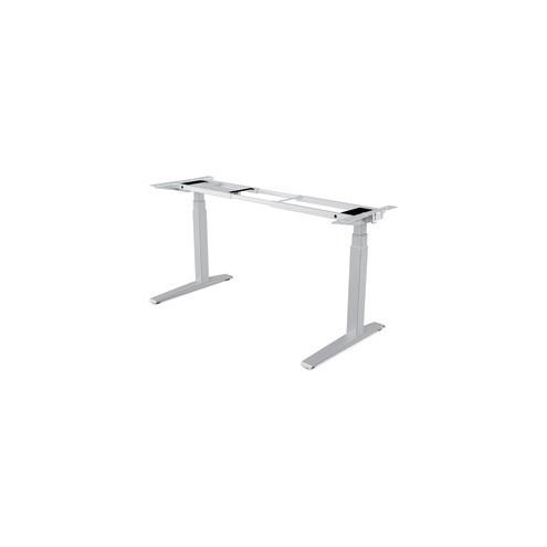Fellowes Levado™ Height Adjustable Desk - Base Only - Silver T-shaped Base - 2 Legs - 24.50" Height x 27.50" Width x 60.06" Depth - Assembly Required