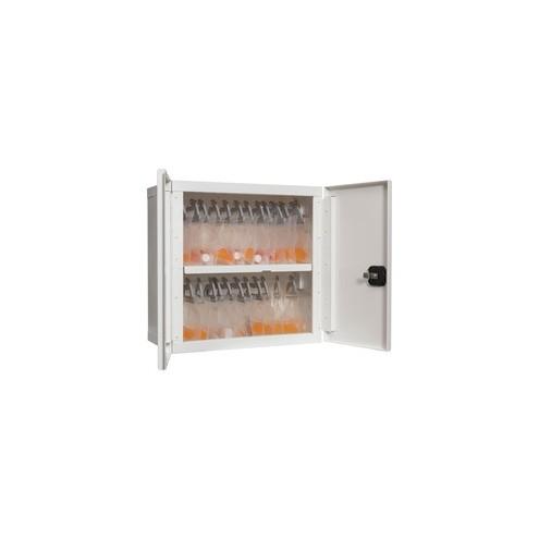 FireKing Electronic Lock Medical Storage Cabinet - 24.1" x 14.2" x 24.1" - Anti-theft, Digital Card Reader, Divider, Electronic Lock, Hanging Rail - Arctic White - Steel